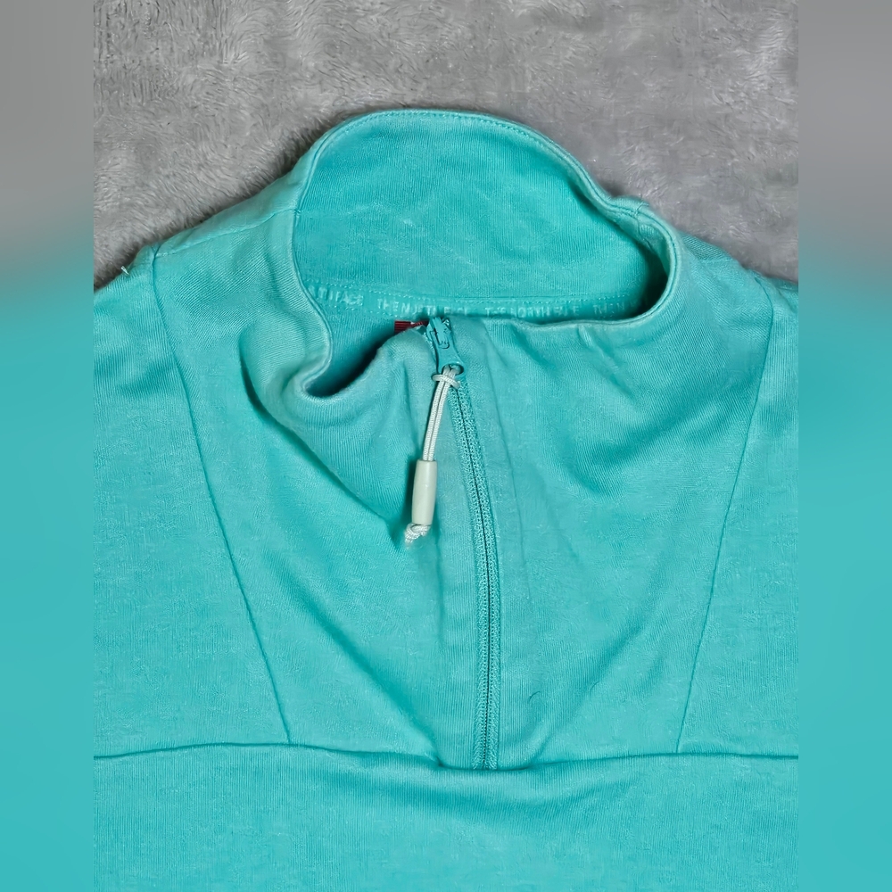 The North Face‎ Tunic Style 3/4 Sleeve Cowl Neck 1/4 Zip Pullover XL Aqua Green